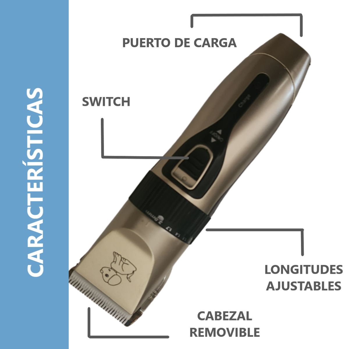 GENERICO - KIT para cortar pelo de Mascota inalámbrica y eléctrica