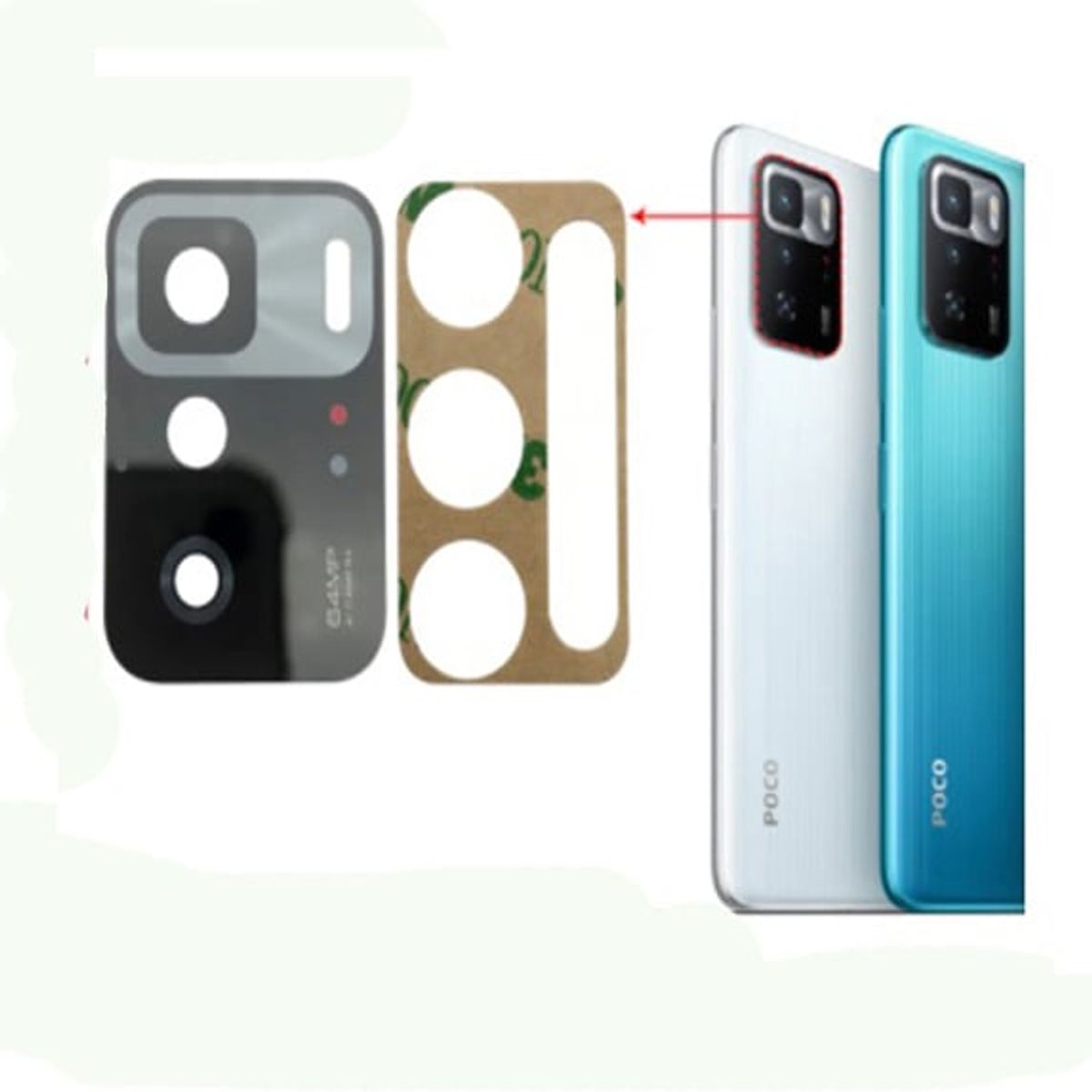 GENERICO - Repuesto lente Vidrio de cámara Pocophone X3 GT