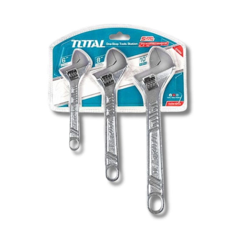 TOTAL TOOLS - Juego de llaves francesas de 6 8 10 Total