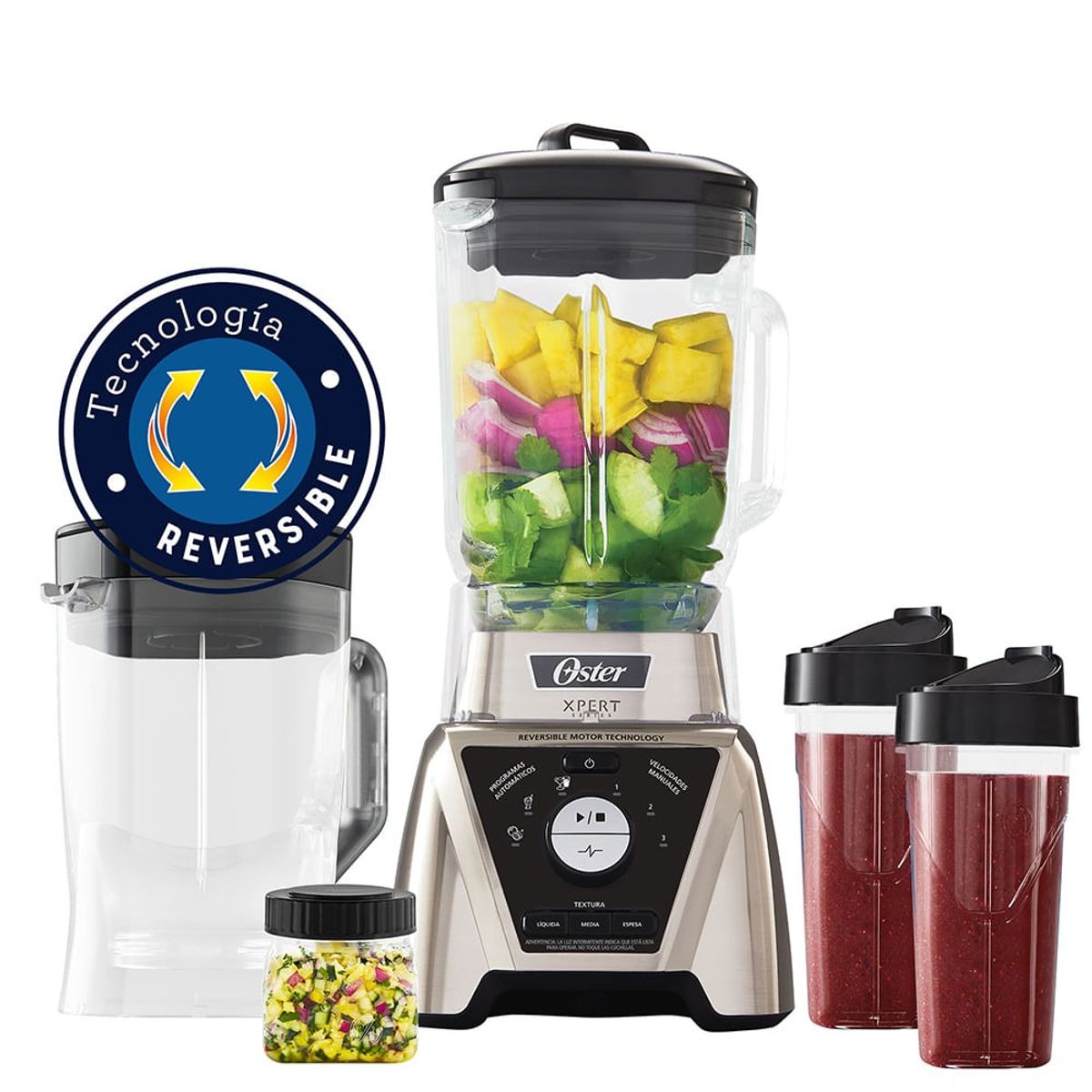 OSTER - Licuadora Oster Xpert con Control de Textura BLST3BCAG con Blend-N-Go de 750 ml