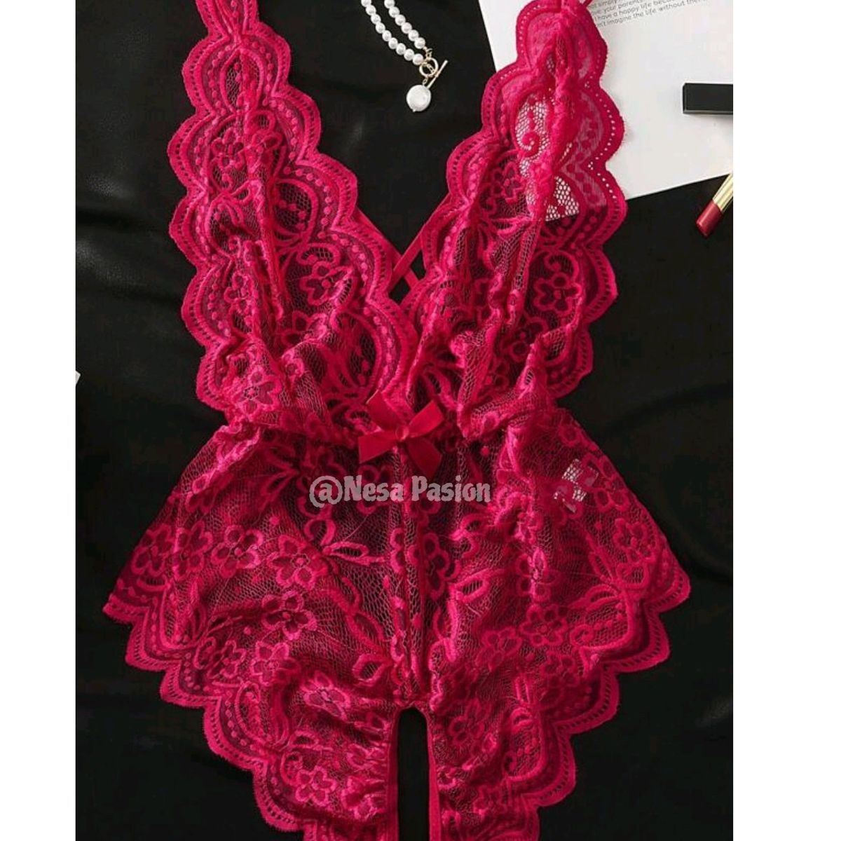 GENERICO - BODY DE ENCAJE SIEMPRE LISTA CON ABERTUTA