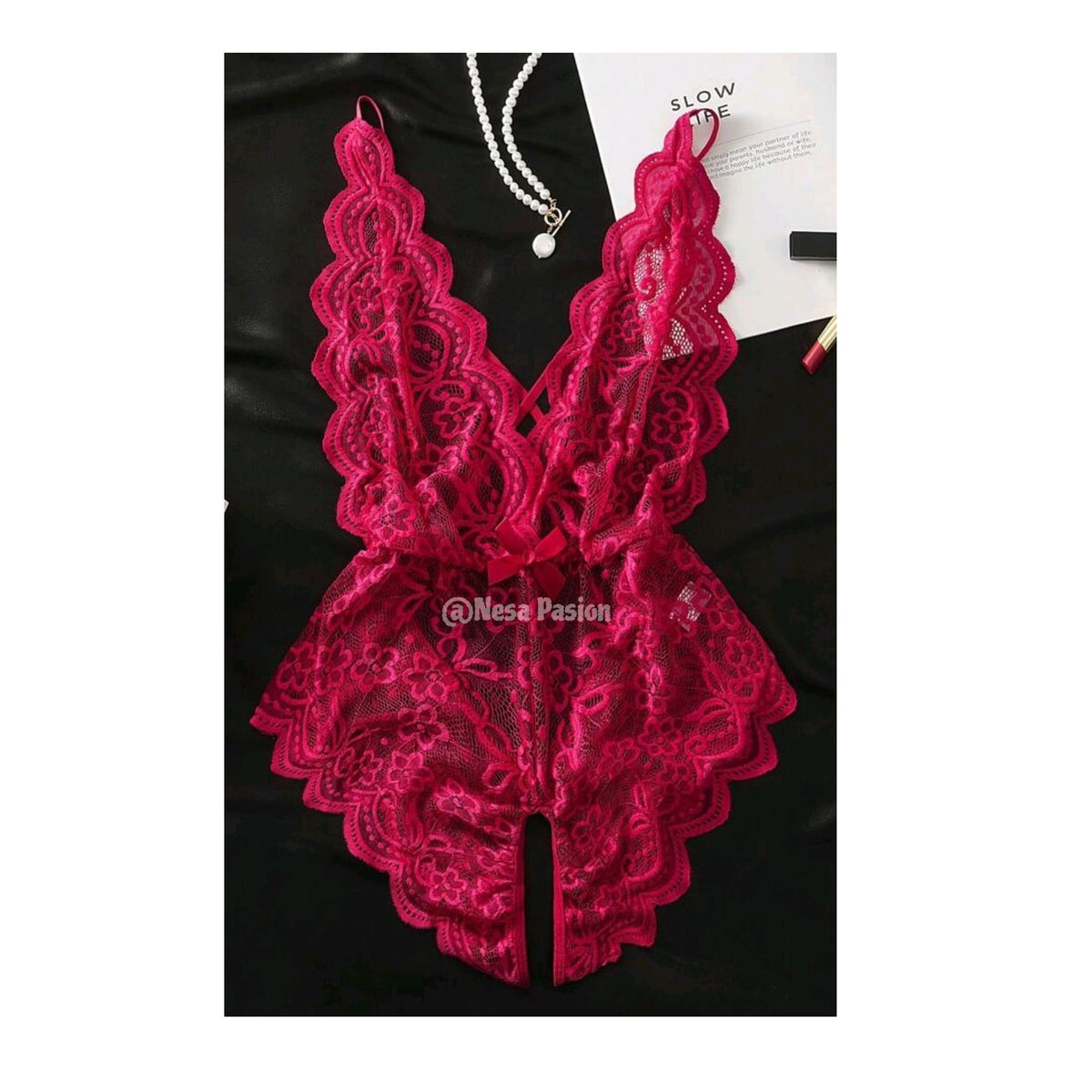 GENERICO - BODY DE ENCAJE SIEMPRE LISTA CON ABERTUTA