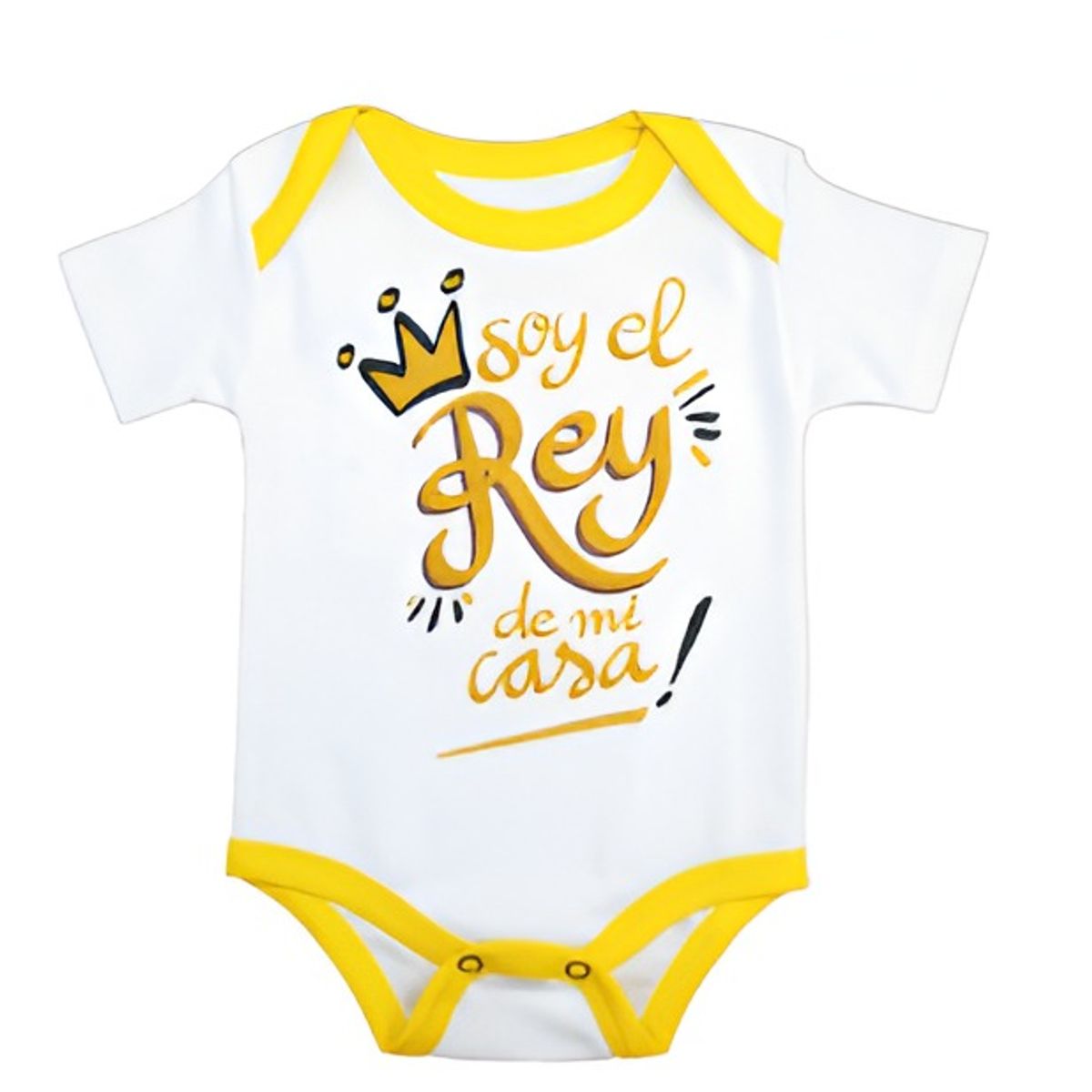 GENERICO - Body Bebé Soy el Rey Blanco de Algodón Pima