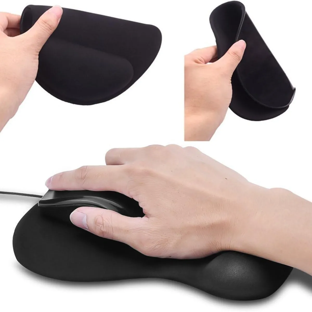 GENERICO - Pad Mouse Con Almohadilla Muñequera De Gel Negro