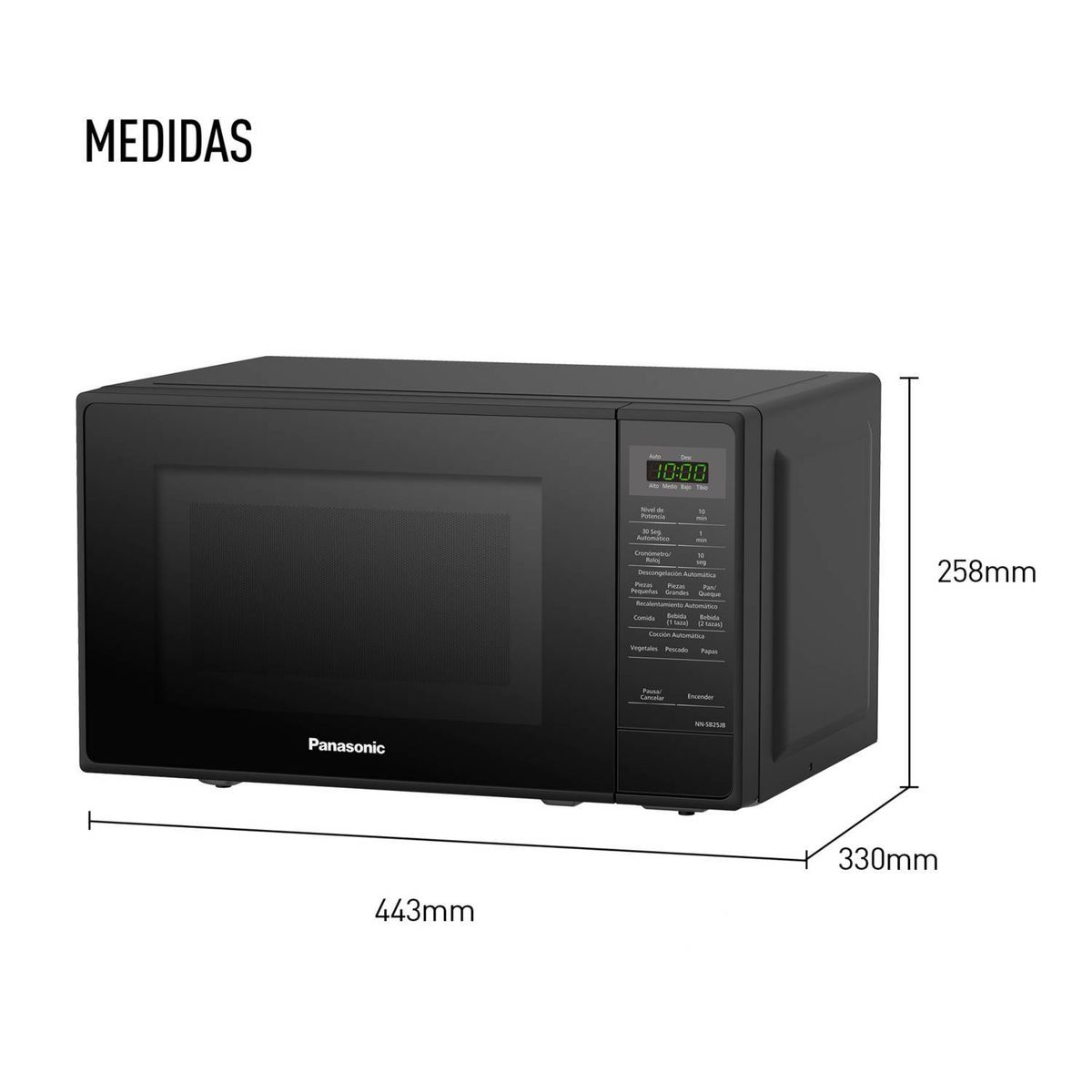 PANASONIC - Microondas Panasonic NN-SB25JBRPK Negro 20L