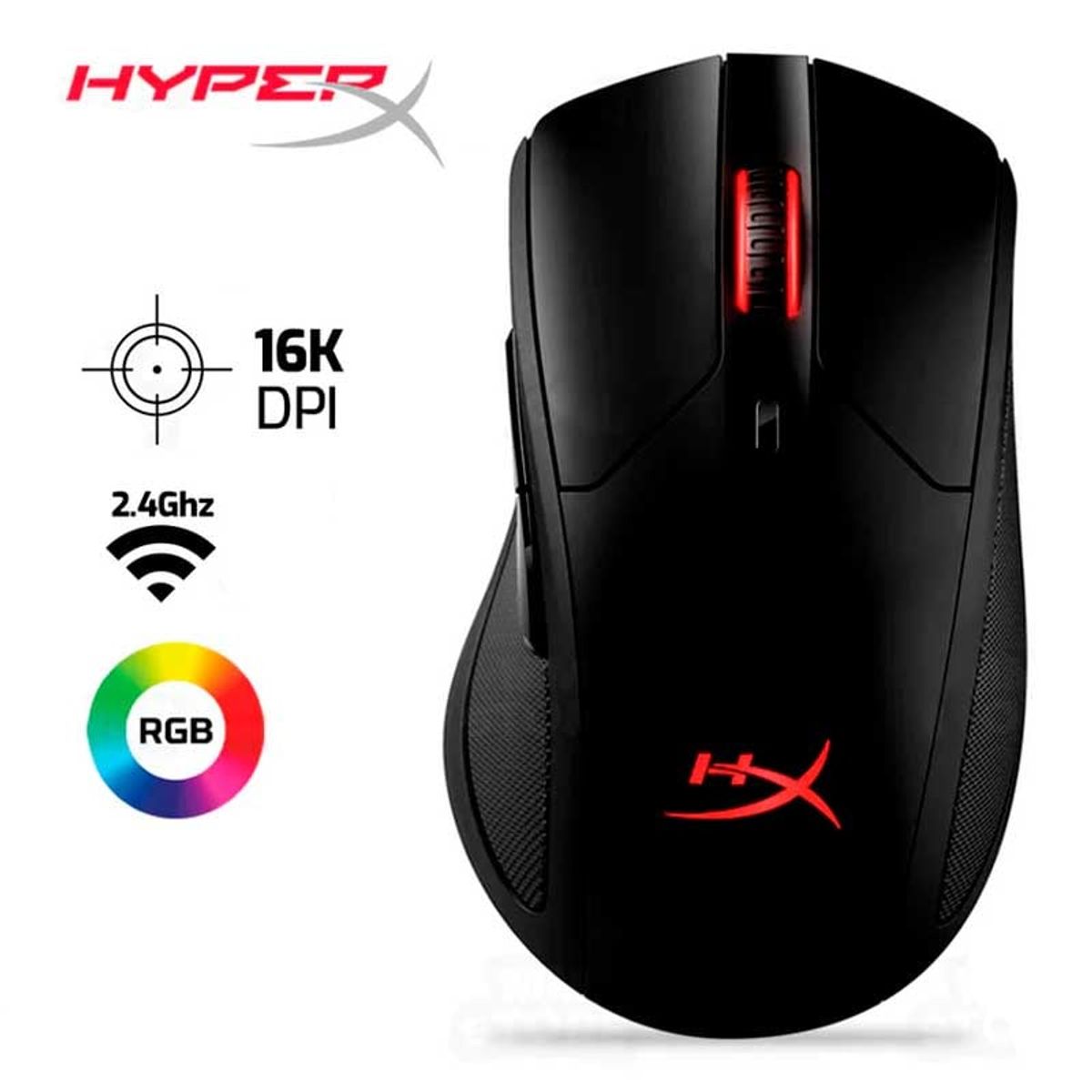 HYPERX - Mouse HYPERX PULSEFIRE DART Inalambrico 16,000 DPI RGB