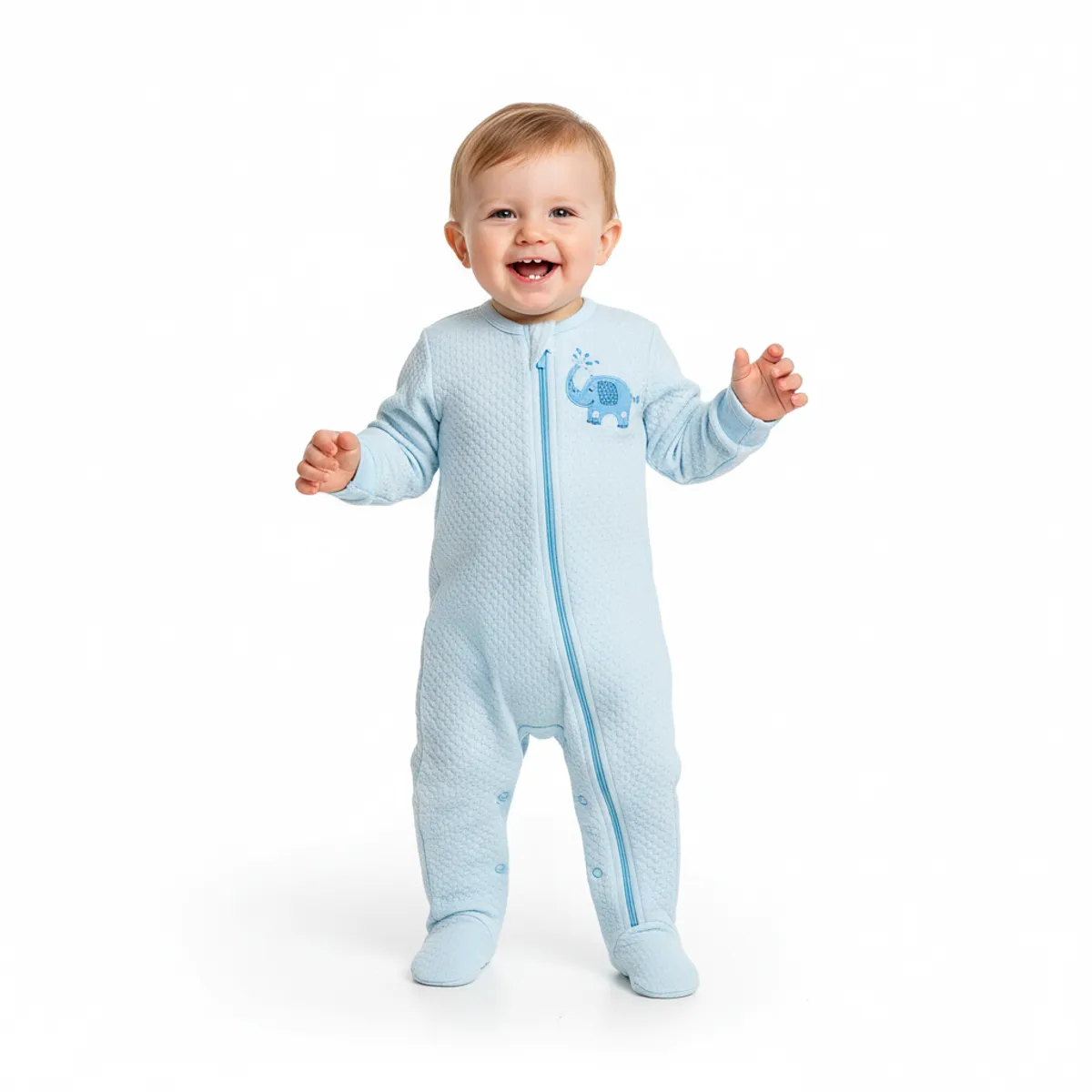 GENERICO - Enterizo Bebé Crece Jackar Celeste de Algodón Pima