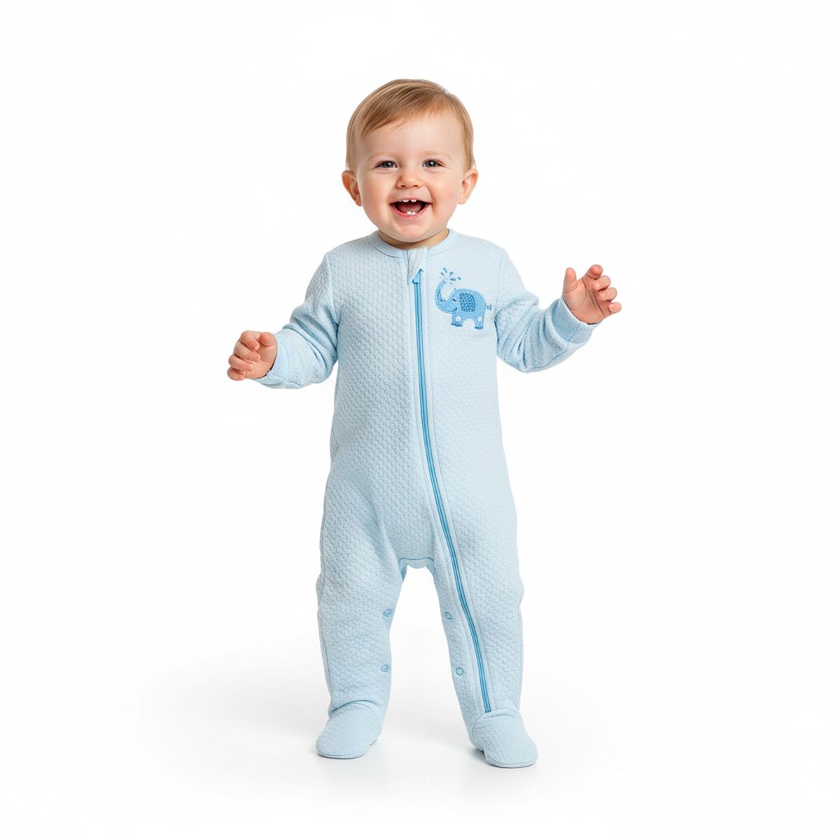 GENERICO - Enterizo Bebé Crece Jackar Celeste de Algodón Pima