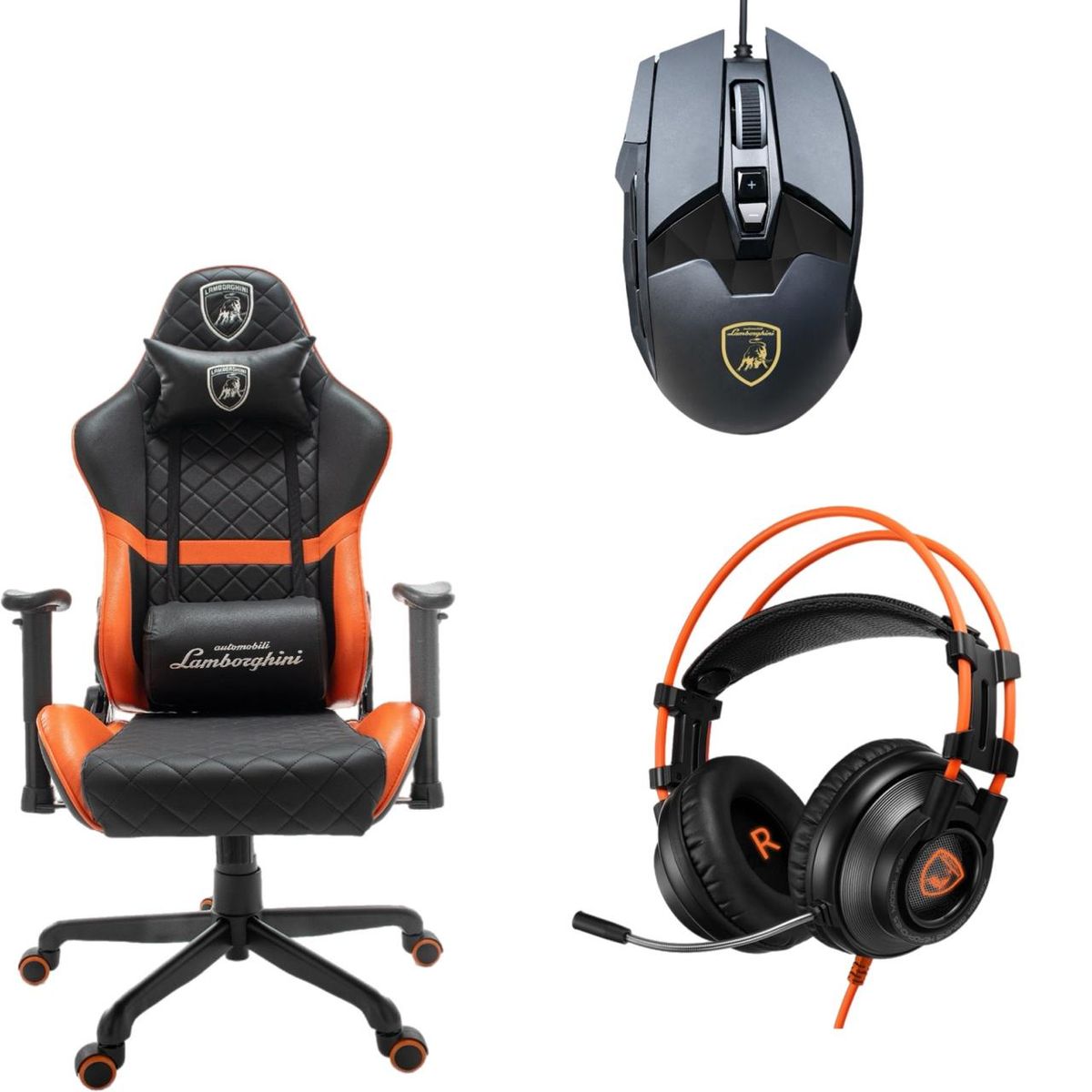 LAMBORGHINI - Set Silla + Mouse + Audífonos Gamer Lamborghini