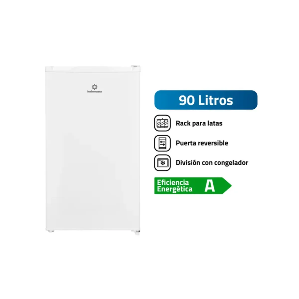 INDURAMA - Refrigeradora 90L Defrost Mini bar RI-101BL - Blanco