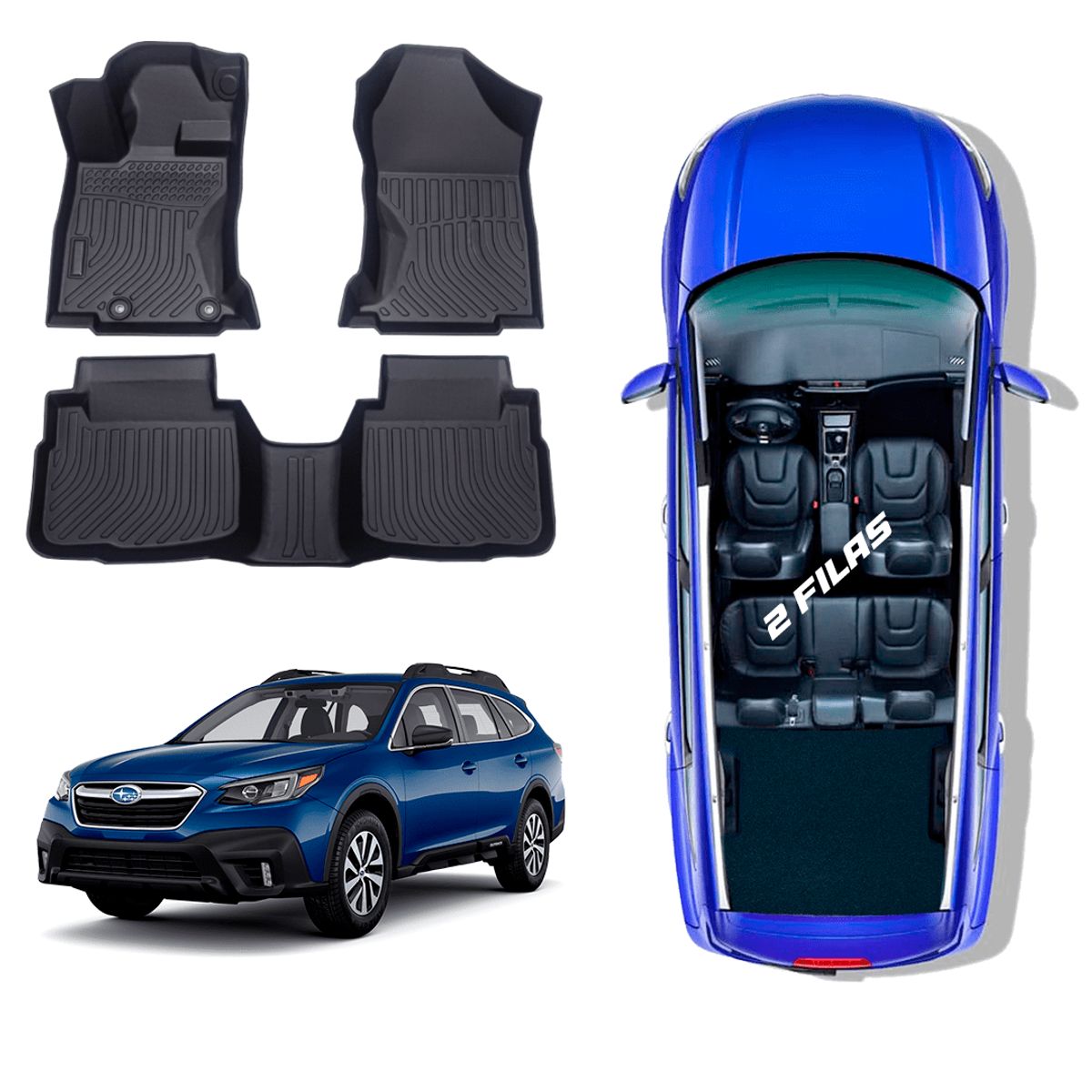 TECGO - PROTECTOR CUBRE PISO 5D TPE SUBARU OUTBACK 2021-2023