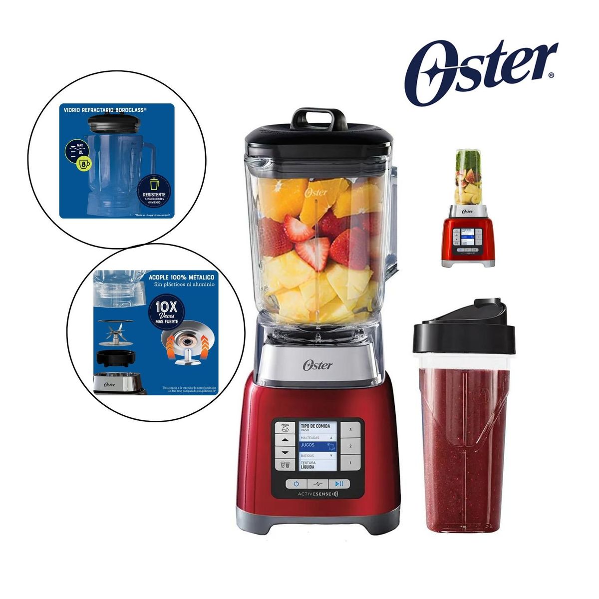 OSTER - Licuadora Oster® ActiveSense™ con Blend-N-Go BLSTTDGRBG