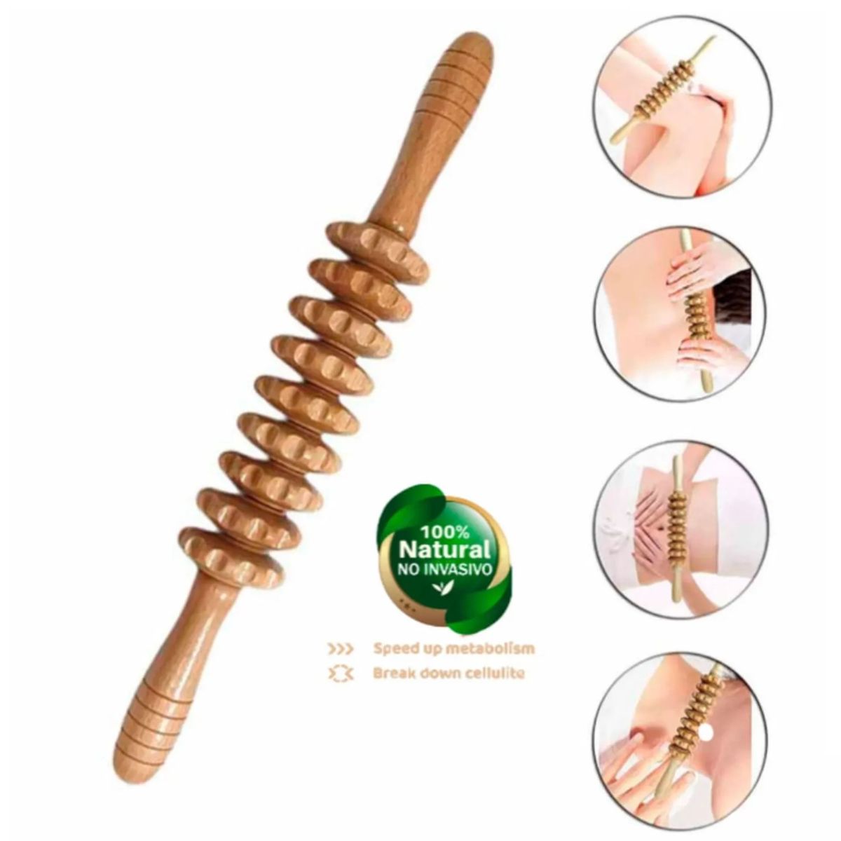 GENERICO - Rodillo Masajeador de Madera