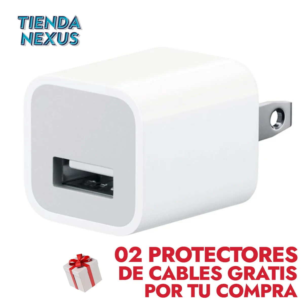 APPLE - Cargador USB 5W Original para Apple + 02 Regalos
