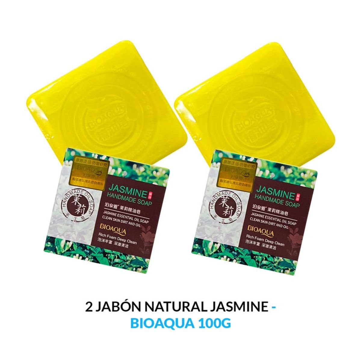 BIOAQUA - Jabón Natural De Jazmin Desintoxicante Bioaqua 100Gr 2 Unidades