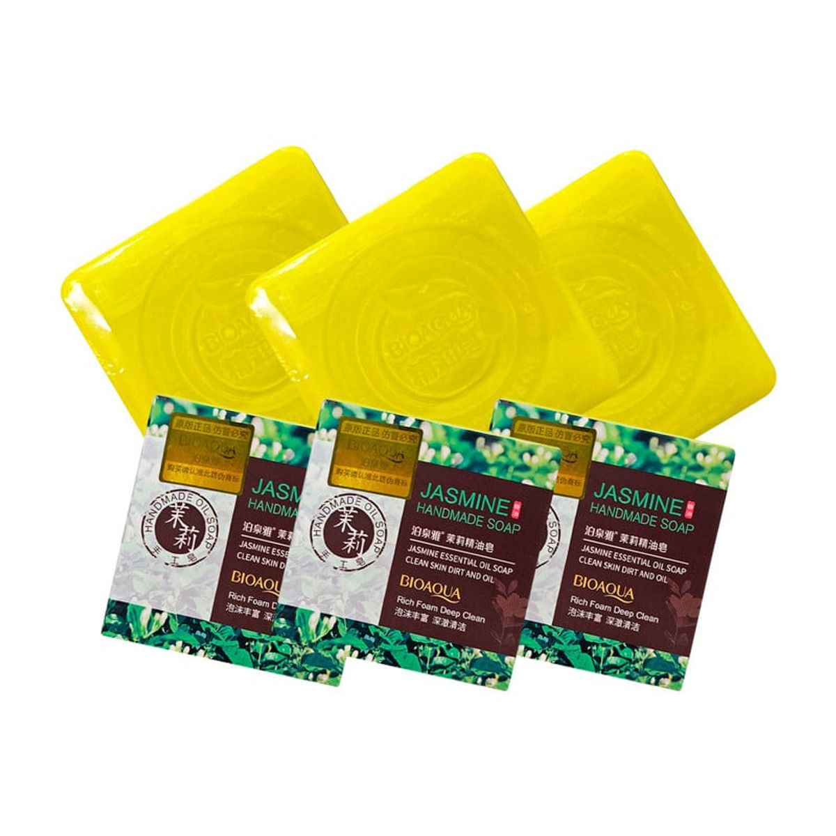 BIOAQUA - Jabón Natural De Jazmin Desintoxicante Bioaqua 100Gr 3 Unidades