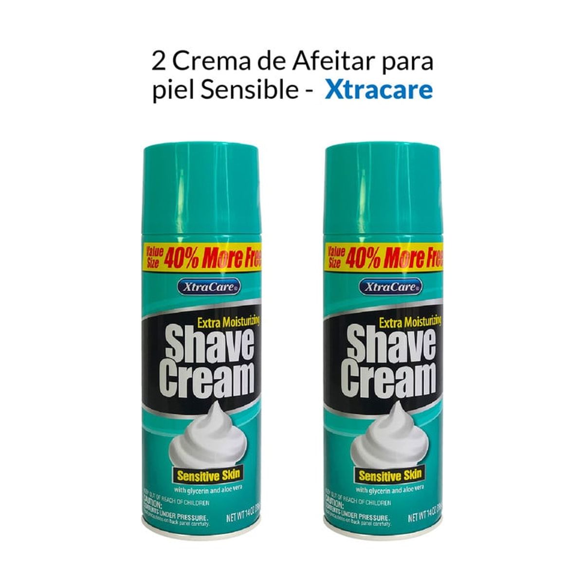GENERICO - Crema De Afeitar Para Piel Sensible 396Gr Xtracare 2 Unidades