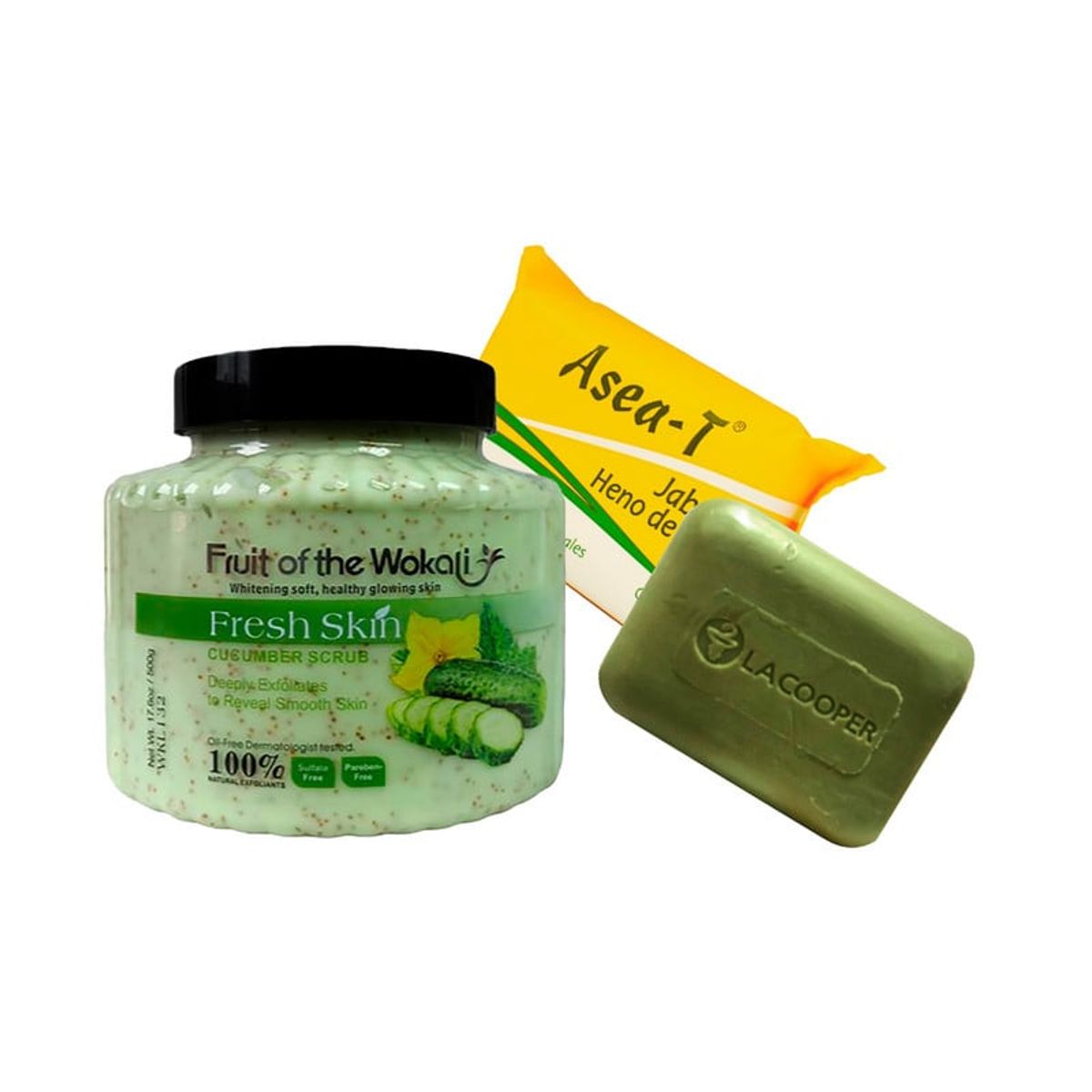 WOKALI - Exfoliante corporal Pepino 500Gr + Refinador Poros de Aloe Vera 100Gr