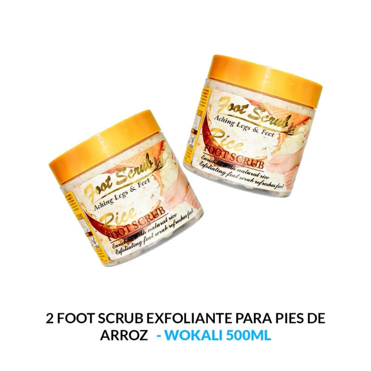 WOKALI - Exfoliante Para Pies De Arroz  500Gr Fruit Of The Wokali 2 Unidades
