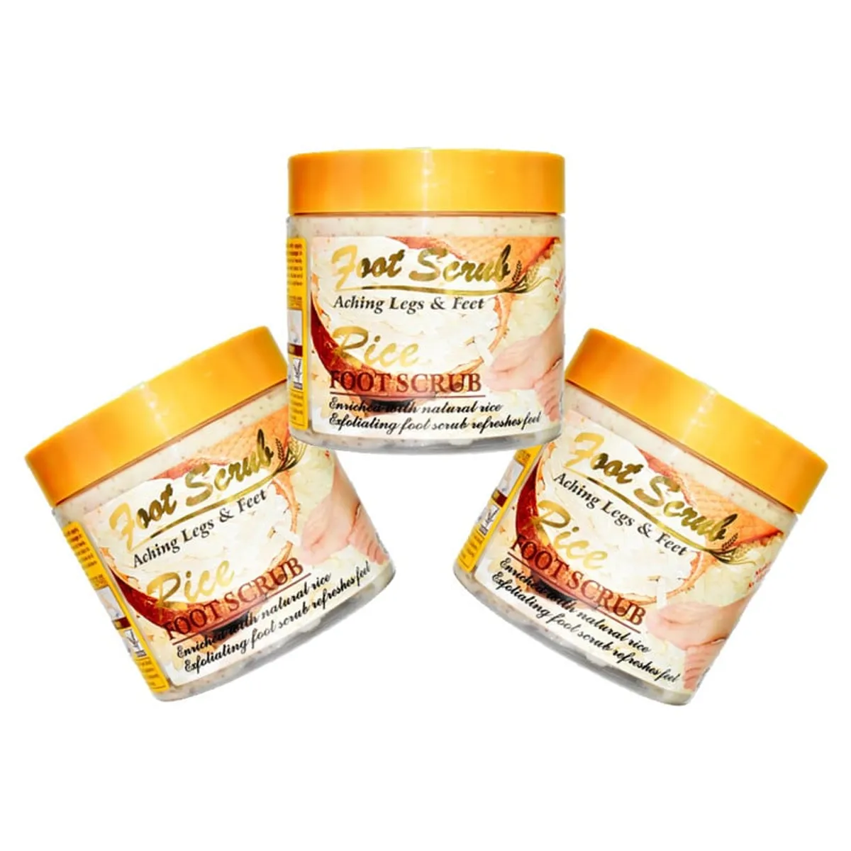 WOKALI - Exfoliante Para Pies De Arroz  500Gr Fruit Of The Wokali 3 Unidades