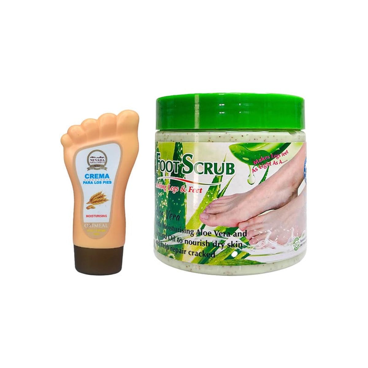 NEVADA NATURAL PRODUCTS - Crema Avena120ml + Exfoliante para los Pies Aloe Vera 500ml Wokali