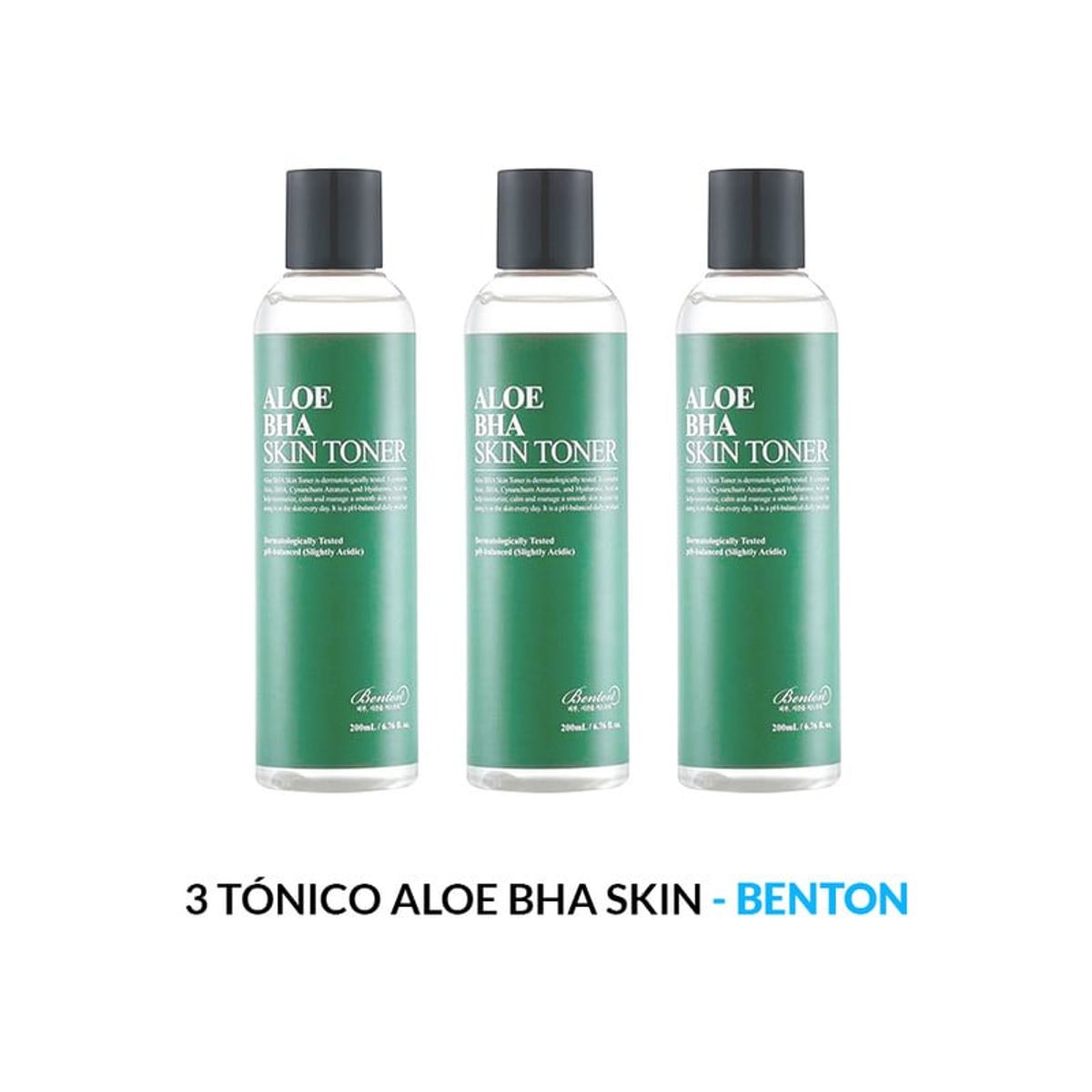 BENTON - Aloe Bha Skin Toner Benton 200ml 3 Unidades