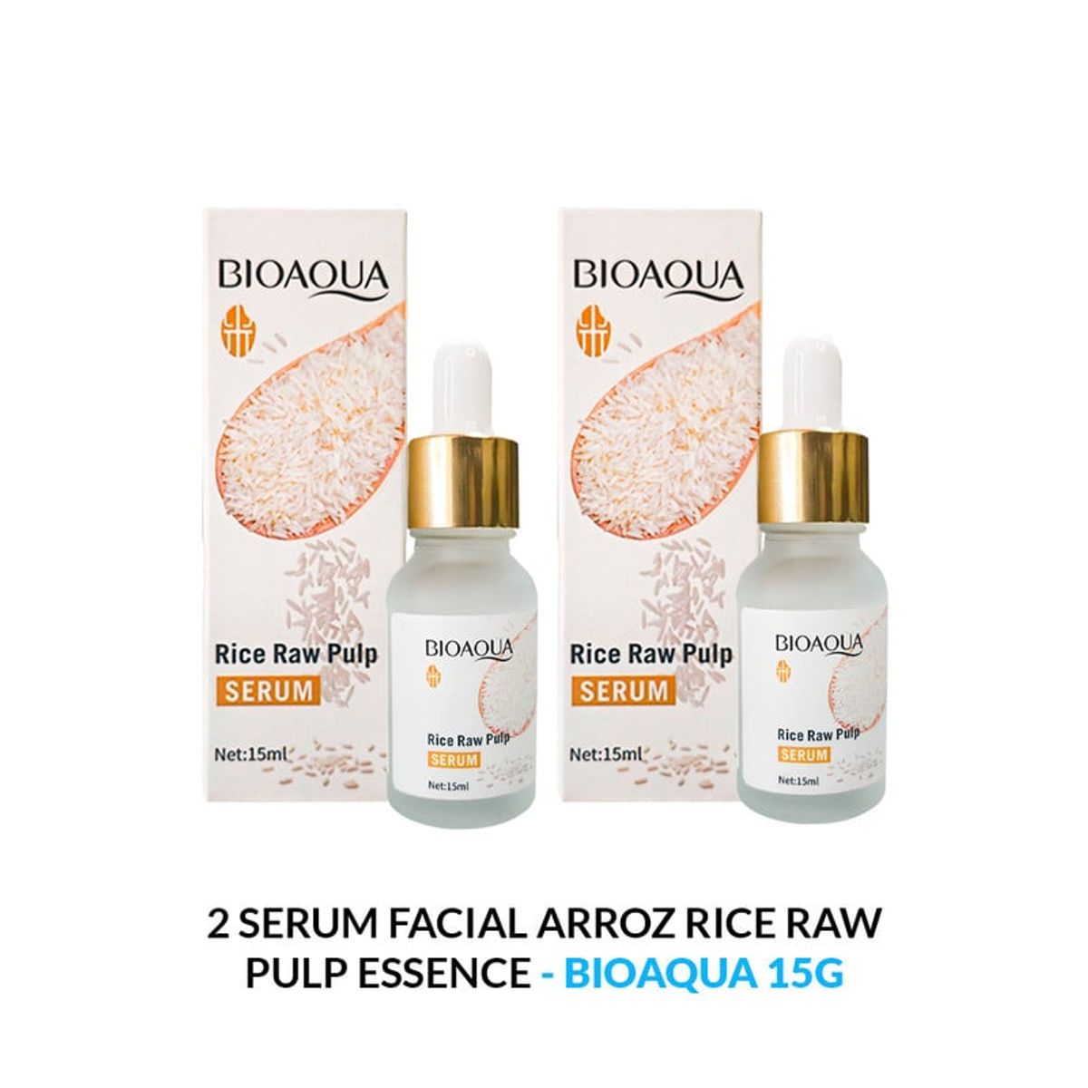 BIOAQUA - Serum Facial Arroz Rice Raw Pulp Essence Bioaqua 15ml 2 Unidades