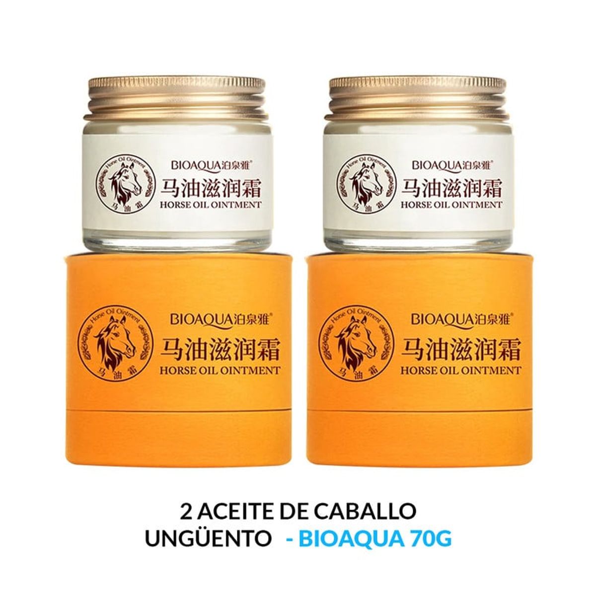 BIOAQUA - Aceite De Caballo Anti-Envejecimiento Bioaqua 70Gr 2 Unidades