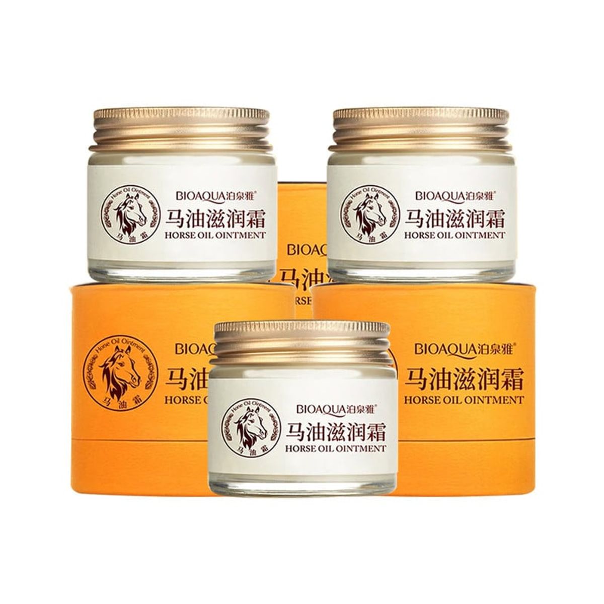 BIOAQUA - Aceite De Caballo Anti-Envejecimiento Bioaqua 70Gr 3 Unidades