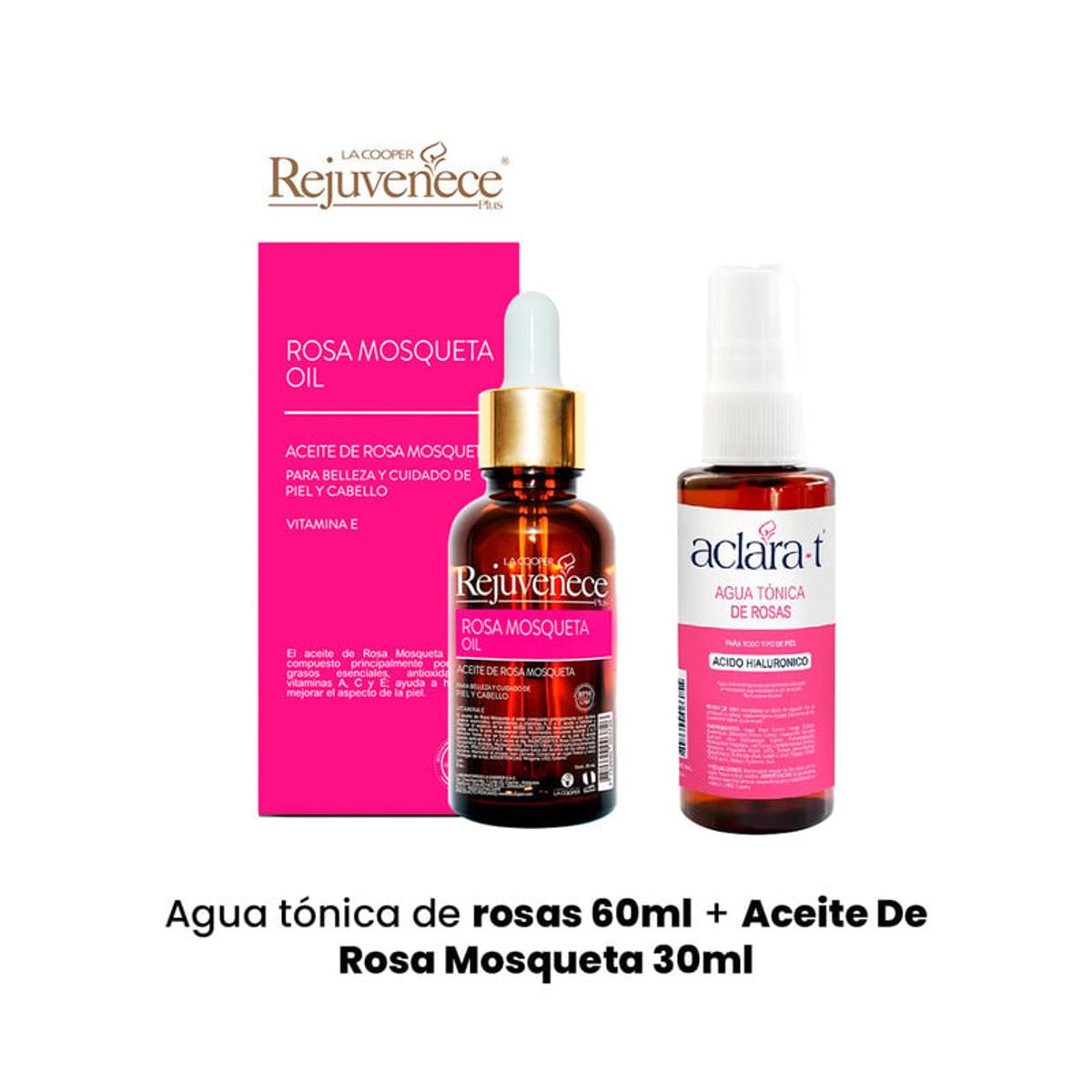 GENERICO - Agua tónica de rosas 60ml + Aceite De Rosa Mosqueta 30ml