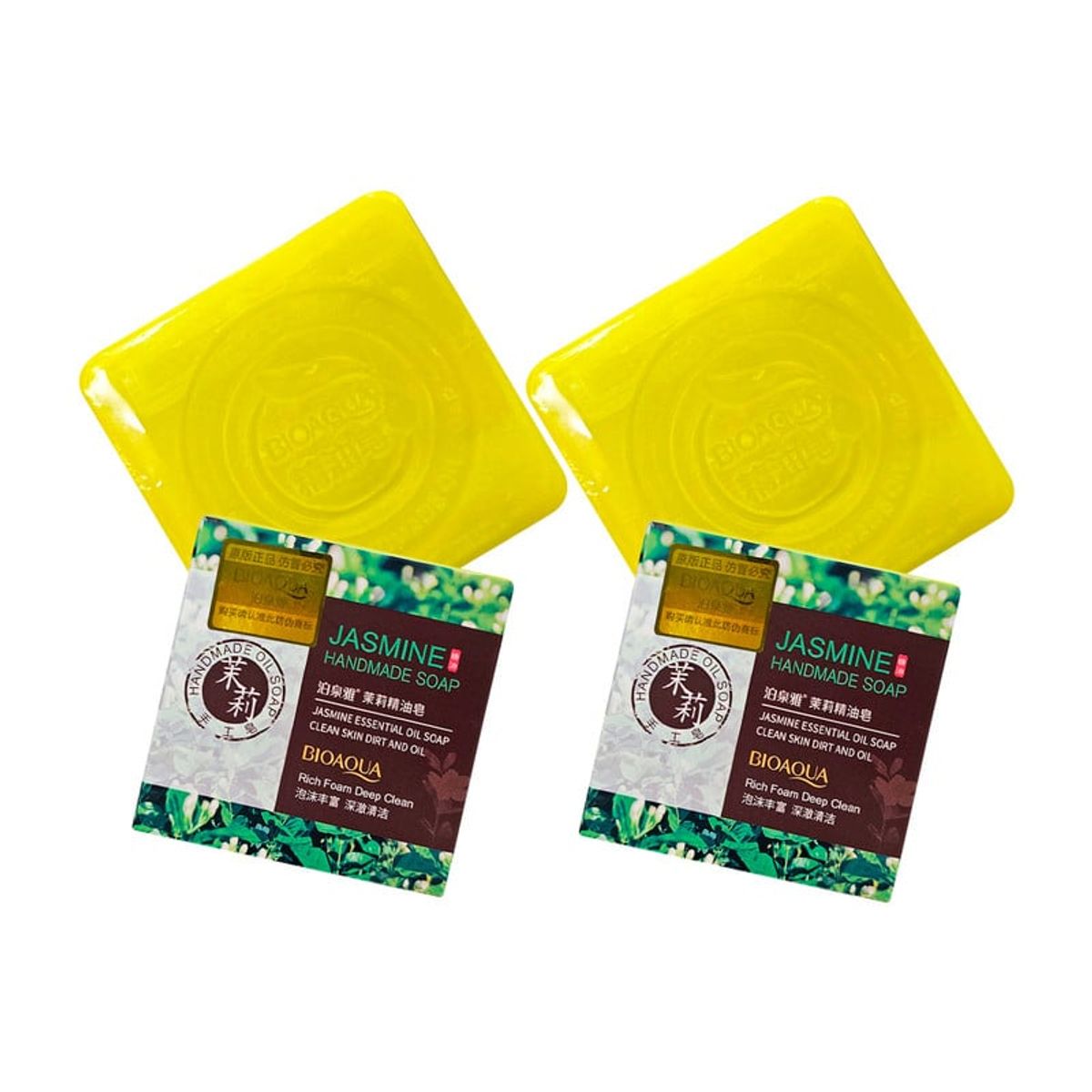 BIOAQUA - Jabón Natural De Jazmin Desintoxicante Bioaqua 100Gr 2 Unidades