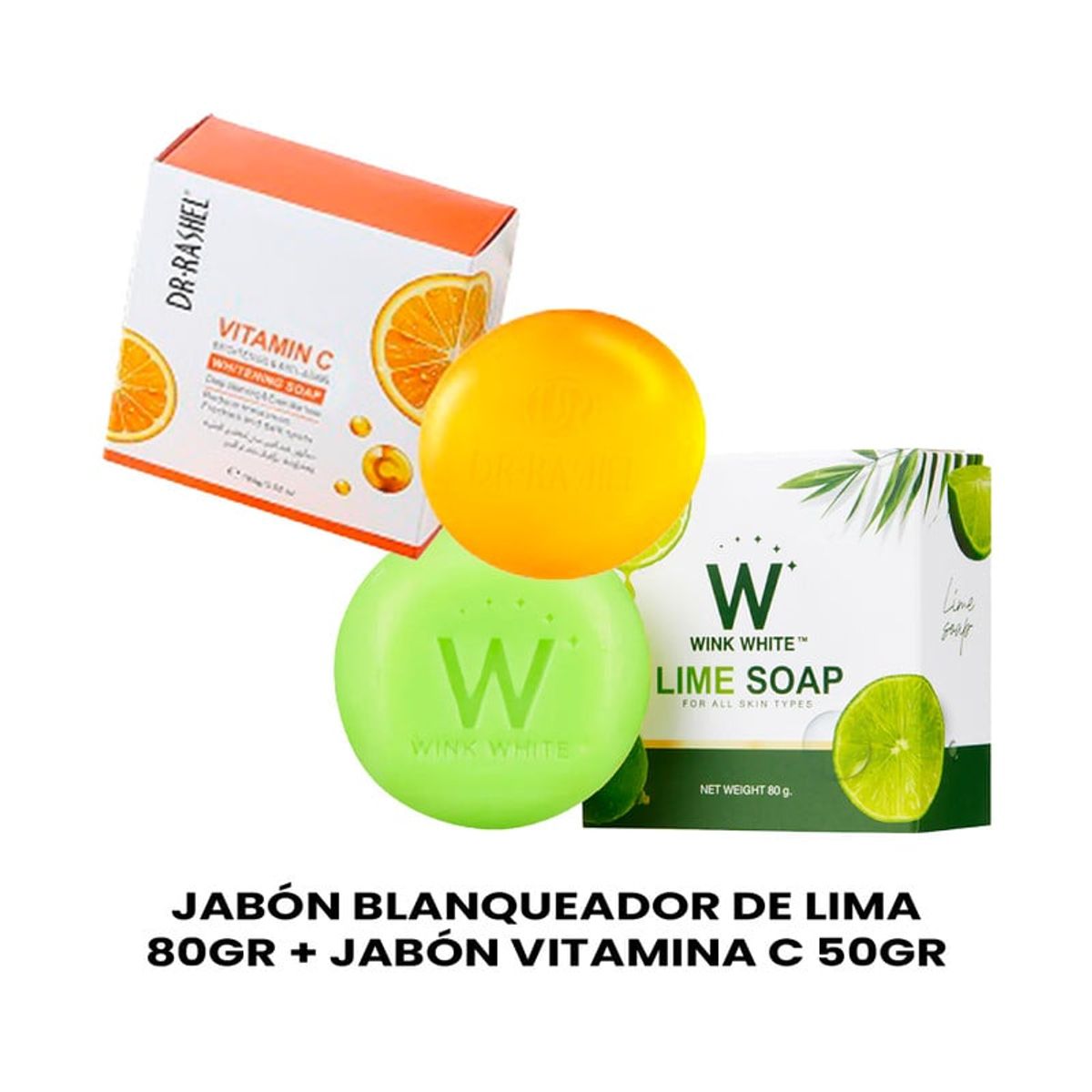 GENERICO - Jabón Blanqueador de Lima 80Gr + Jabón Vitamina C 50Gr