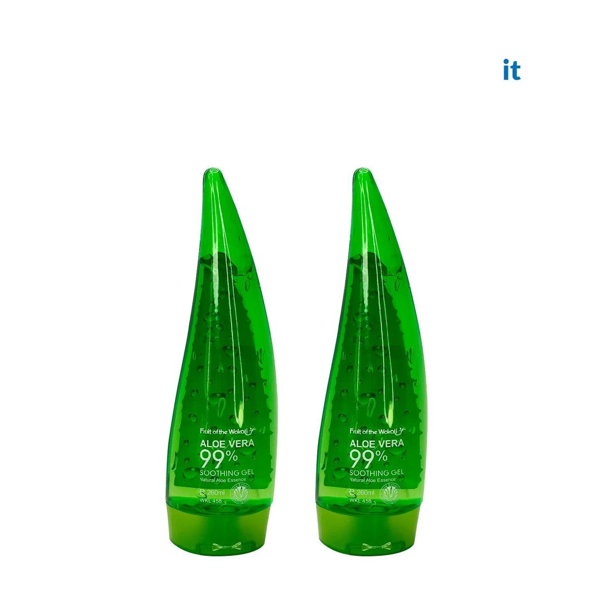 WOKALI - Aloe Vera 99% Gel Calmante Fruit of the Wokali  260ml 2 Unidades