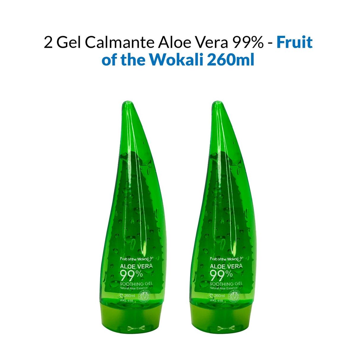 WOKALI - Aloe Vera 99% Gel Calmante Fruit of the Wokali  260ml 2 Unidades