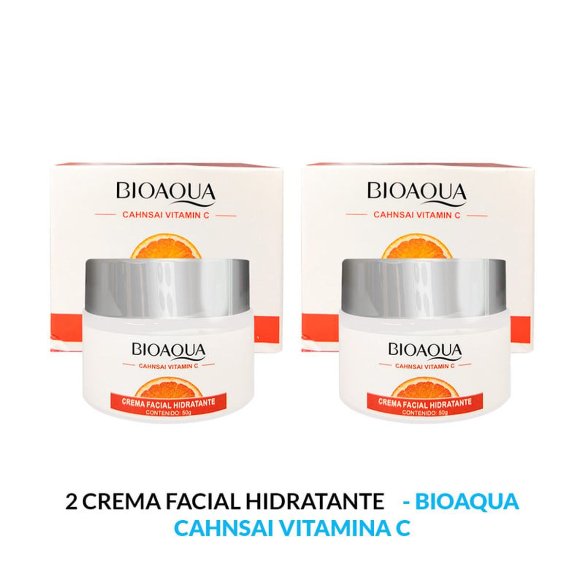 BIOAQUA - Crema Facial Hidratante Cahnsai Vitamina C 150Gr 2 Unidades