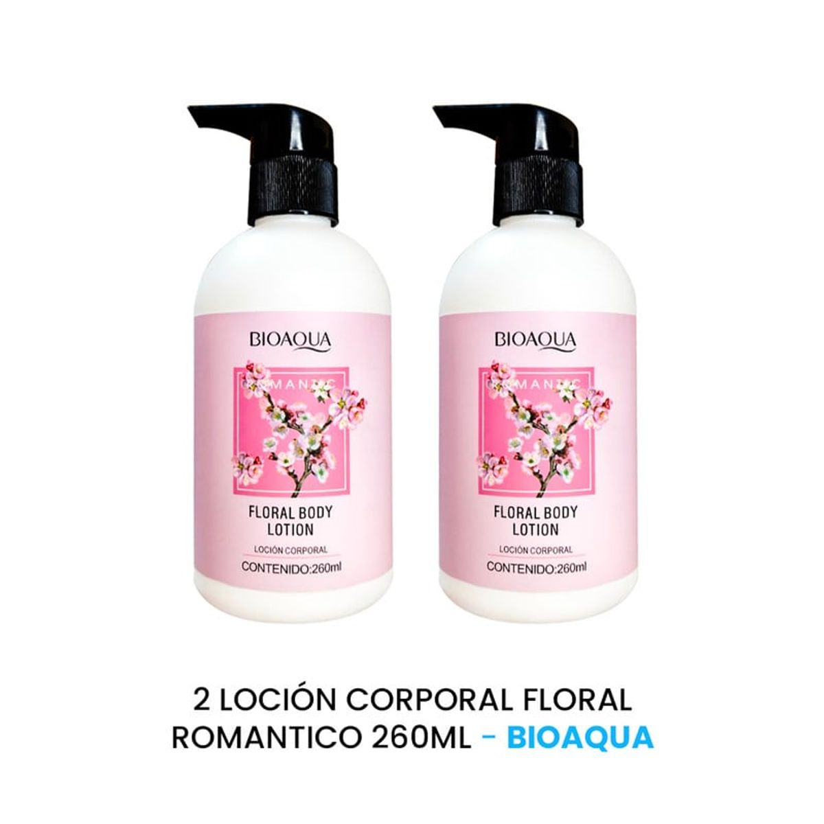 BIOAQUA - Loción Corporal Floral Romantico Bioaqua 260ml 2 Unidades
