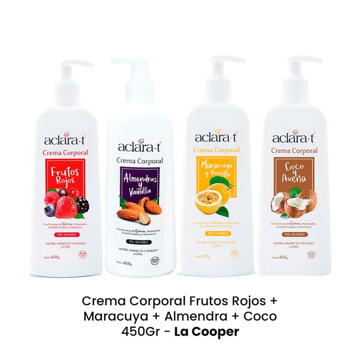 GENERICO - Crema Corporal Frutos Rojos + Maracuya + Almendra + Coco 450Gr
