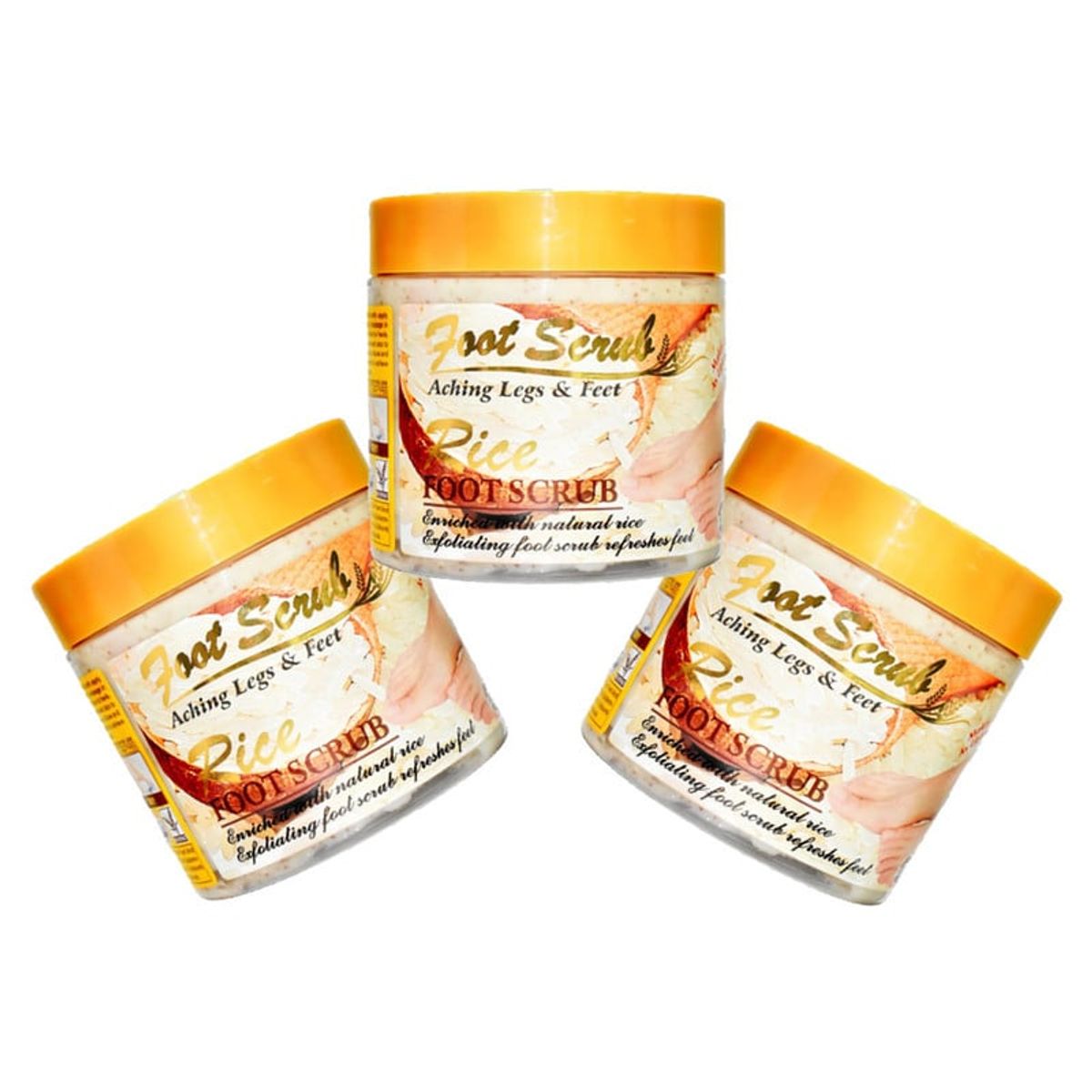 WOKALI - Exfoliante Para Pies De Arroz  500Gr Fruit Of The Wokali 3 Unidades