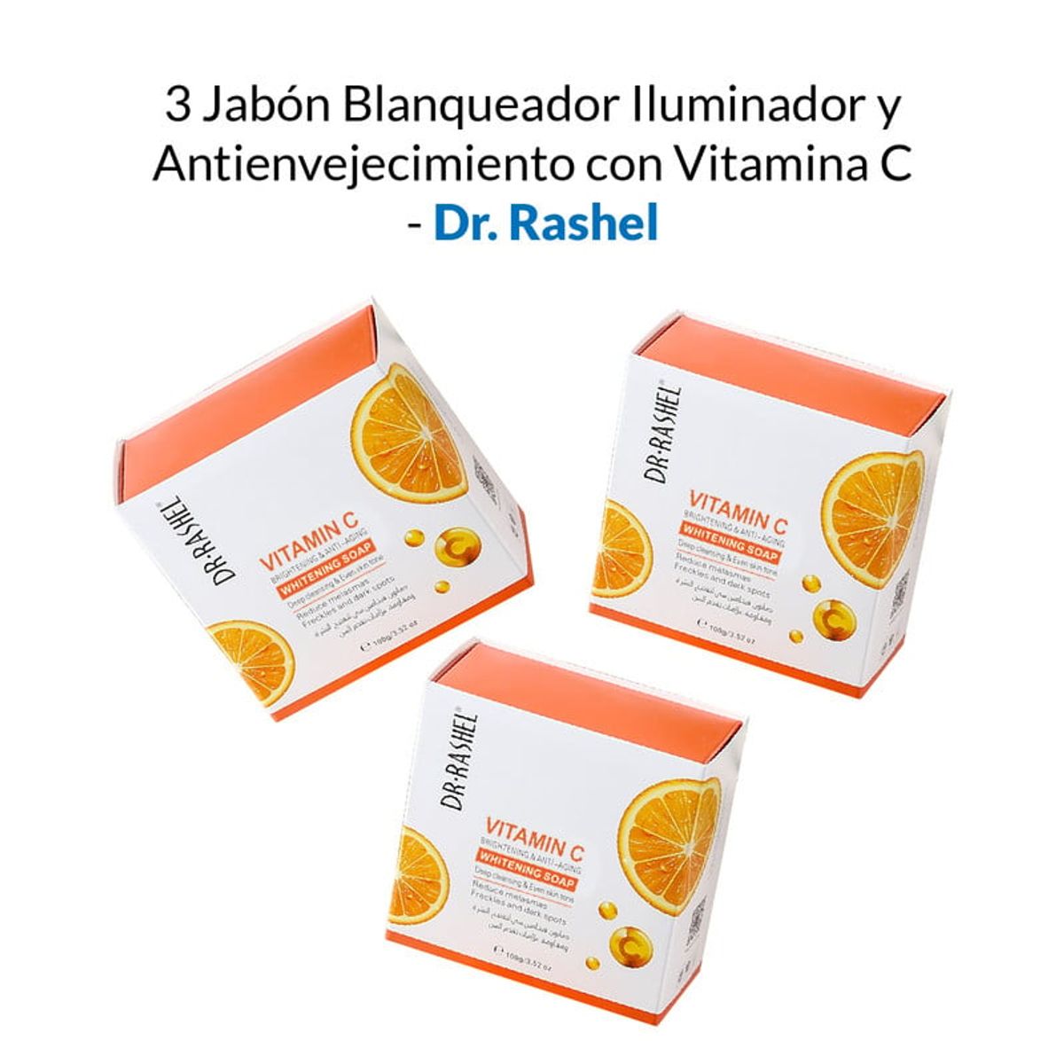 GENERICO - Jabón Blanqueador y Antienvejecimiento Vitamina C 50Gr Dr Rashel 3 Uni