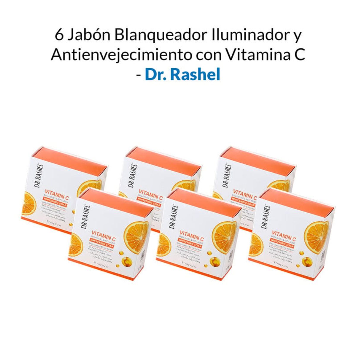 GENERICO - Jabón Blanqueador y Antienvejecimiento Vitamina C 50Gr Dr Rashel 6 Uni