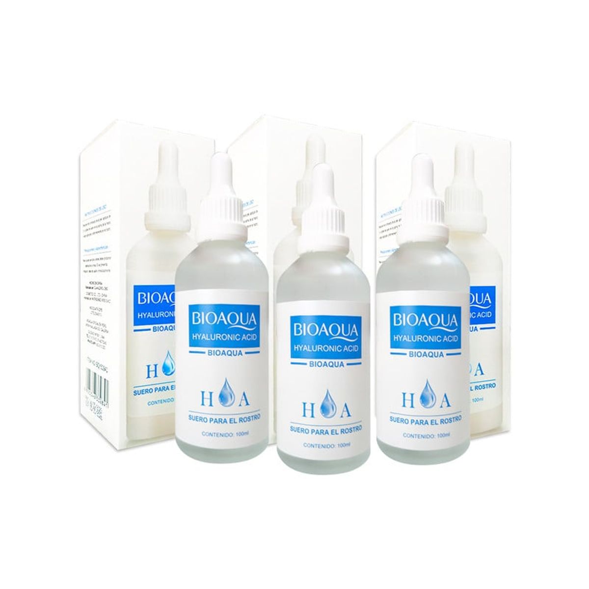 BIOAQUA - Suero Para El Rostro Acido Hialuronico Bioaqua 100ml 3 Unidades