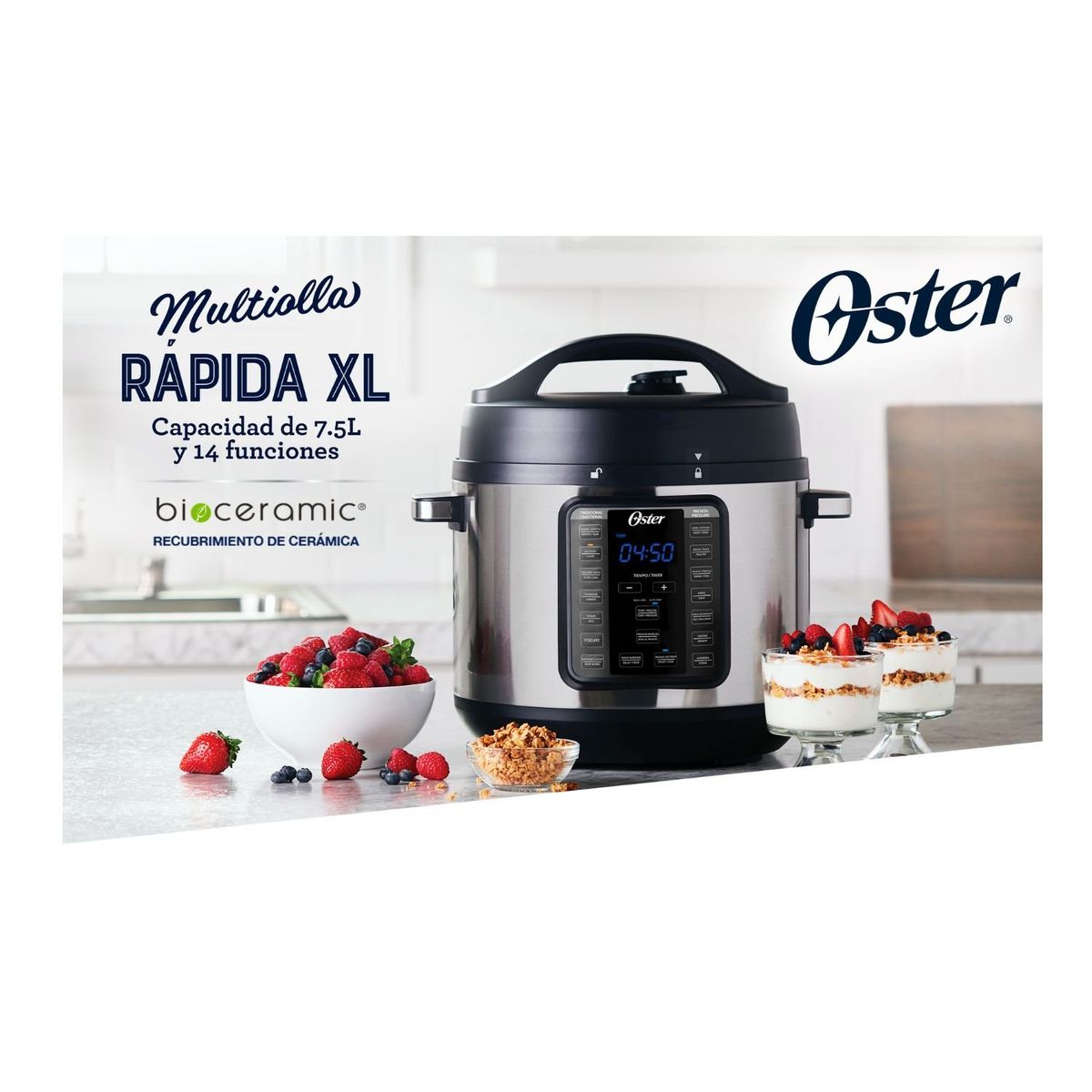 OSTER - Multi-Olla Rápida XL Oster® 7,5 litros y 14 Funciones