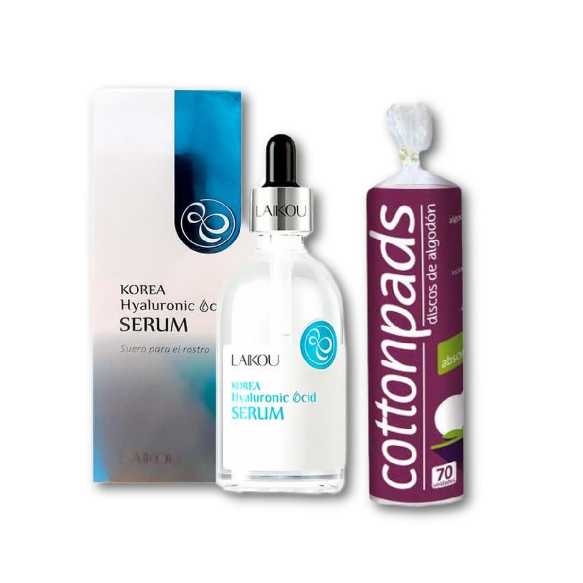 BIOAQUA - Serum Ácido Hialurónico + Discos de Algodón Desmaquillante 70 und