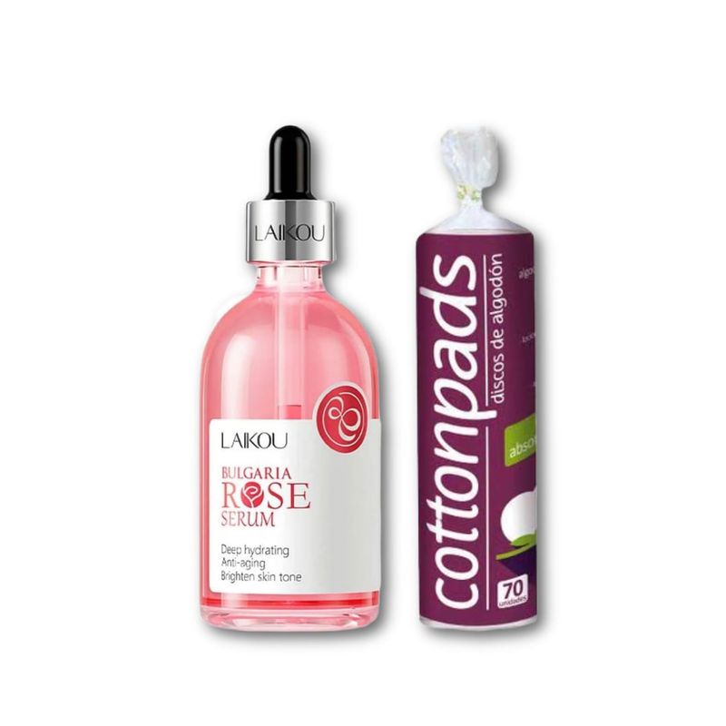 BIOAQUA - Serum Rose + Discos de Algodón Desmaquillante 70 und