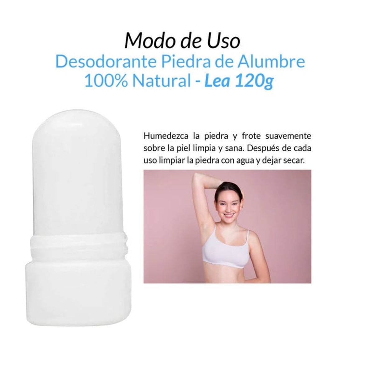 GENERICO - Desodorante Piedra de Alumbre 100% Natural - Lea 120g