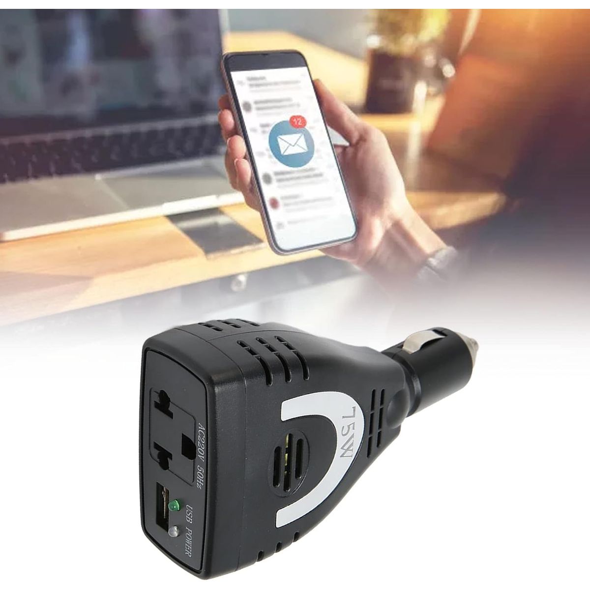 OEM - Inversor de Corriente para Auto de 12v A 220v Usb 75W Transformador