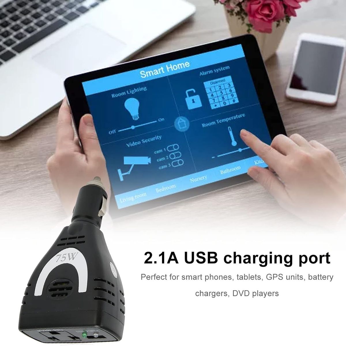 OEM - Inversor de Corriente para Auto de 12v A 220v Usb 75W Transformador