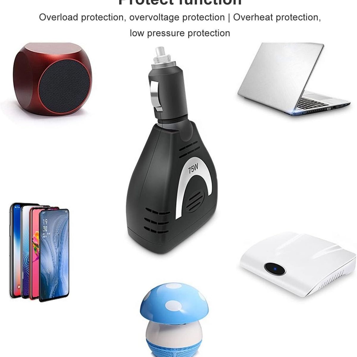 OEM - Inversor de Corriente para Auto de 12v A 220v Usb 75W