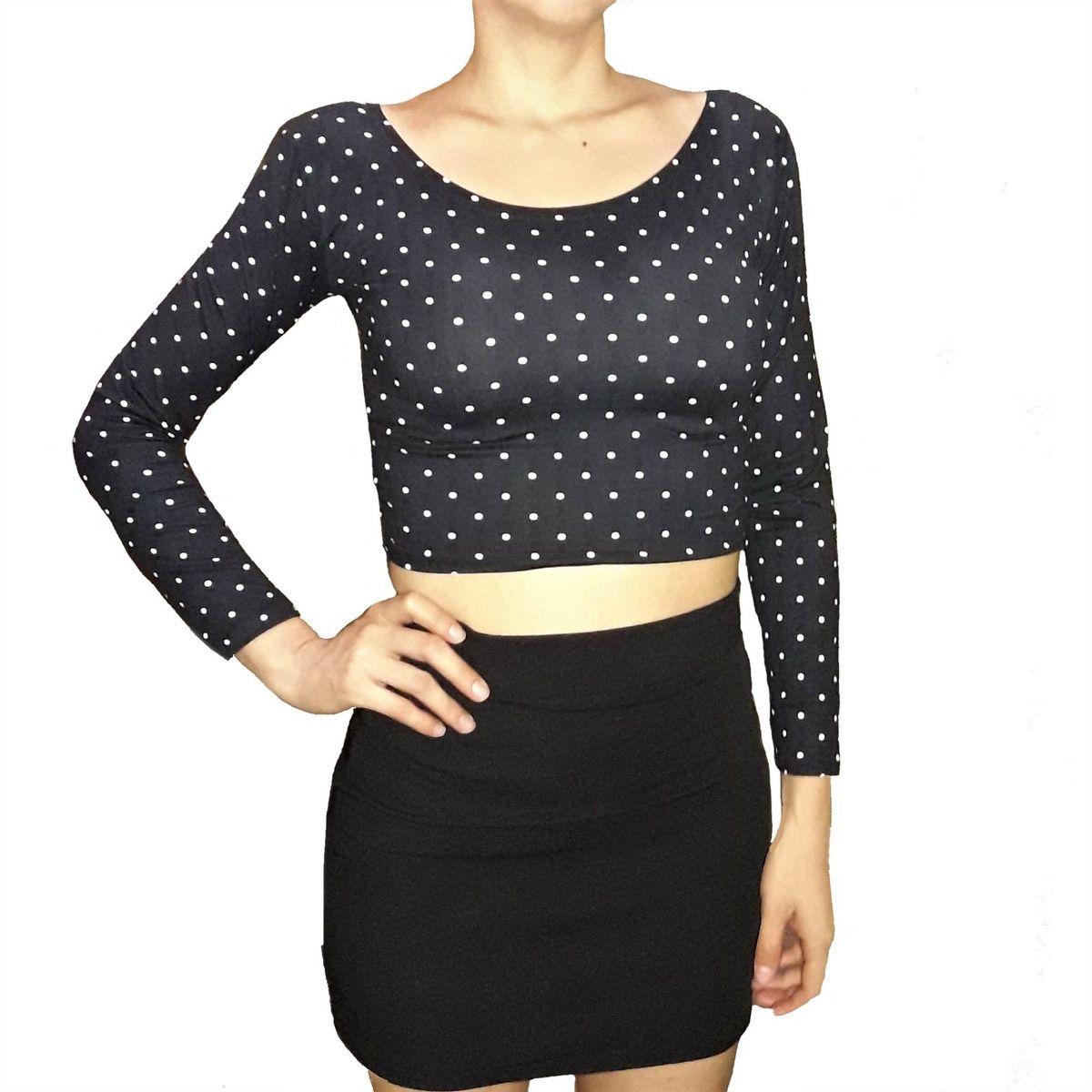 GENERICO - Blusa Mujer diseño puntos - Negro