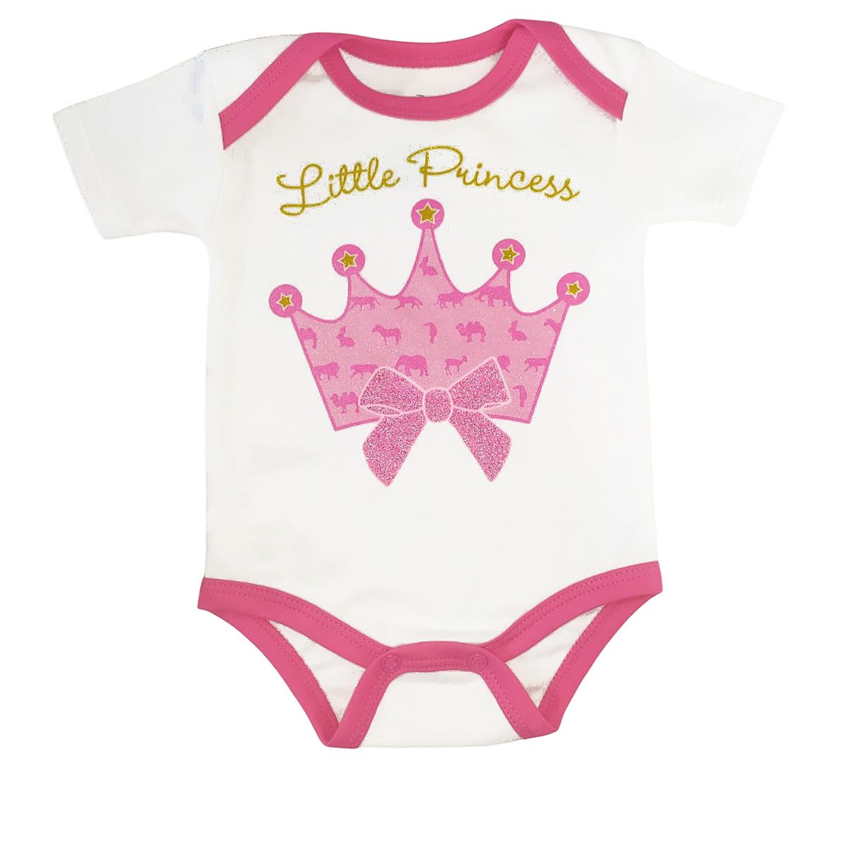 GENERICO - Body Little Princes Corona Blanco de Algodón Pima
